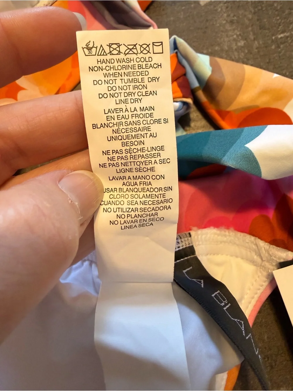NWT La Blanca Multicolor Floral Halter Bikini Top in Pink, Orange & Blue